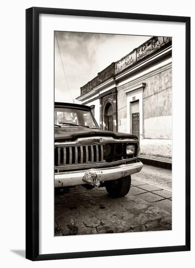 ¡Viva Mexico! Collection - Old Black Jeep and Colorful Street IV-Philippe Hugonnard-Framed Photographic Print