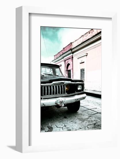 ¡Viva Mexico! Collection - Old Black Jeep and Colorful Street VII-Philippe Hugonnard-Framed Photographic Print