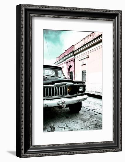 ¡Viva Mexico! Collection - Old Black Jeep and Colorful Street VII-Philippe Hugonnard-Framed Photographic Print