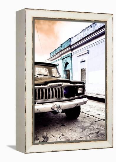 ¡Viva Mexico! Collection - Old Black Jeep and Colorful Street VIII-Philippe Hugonnard-Framed Premier Image Canvas