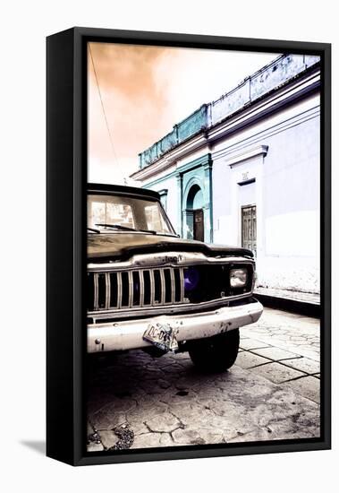 ¡Viva Mexico! Collection - Old Black Jeep and Colorful Street VIII-Philippe Hugonnard-Framed Premier Image Canvas