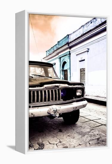 ¡Viva Mexico! Collection - Old Black Jeep and Colorful Street VIII-Philippe Hugonnard-Framed Premier Image Canvas