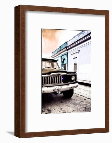 ¡Viva Mexico! Collection - Old Black Jeep and Colorful Street VIII-Philippe Hugonnard-Framed Photographic Print