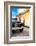 ¡Viva Mexico! Collection - Old Black Jeep and Colorful Street-Philippe Hugonnard-Framed Photographic Print
