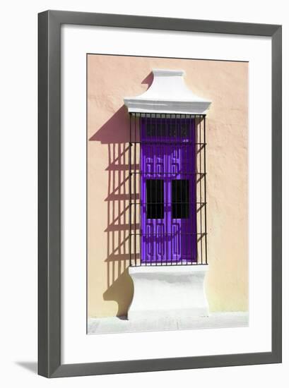 ¡Viva Mexico! Collection - Purple Window and Apricot Wall in Campeche-Philippe Hugonnard-Framed Photographic Print