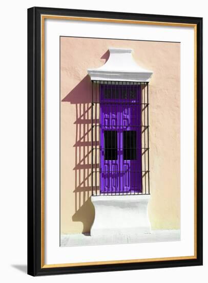 ¡Viva Mexico! Collection - Purple Window and Apricot Wall in Campeche-Philippe Hugonnard-Framed Photographic Print