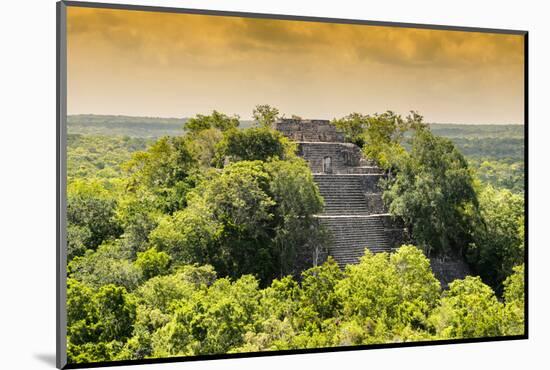 ¡Viva Mexico! Collection - Pyramid in Mayan City at Sunset of Calakmul-Philippe Hugonnard-Mounted Photographic Print