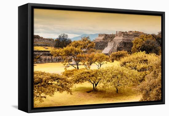 ¡Viva Mexico! Collection - Pyramid of Monte Alban with Fall Colors-Philippe Hugonnard-Framed Premier Image Canvas