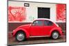¡Viva Mexico! Collection - Red VW Beetle Car and American Graffiti-Philippe Hugonnard-Mounted Photographic Print