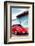 ¡Viva Mexico! Collection - Red VW Beetle Car on a street in San Cristobal II-Philippe Hugonnard-Framed Photographic Print