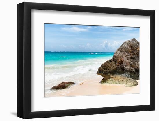 ¡Viva Mexico! Collection - Rock on a Caribbean Beach-Philippe Hugonnard-Framed Photographic Print