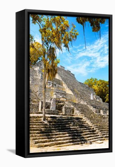 ¡Viva Mexico! Collection - Ruins of the ancient Mayan city with Fall Colors of Calakmul IV-Philippe Hugonnard-Framed Premier Image Canvas