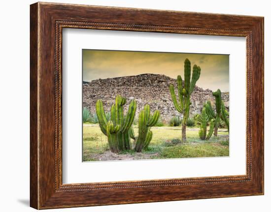 ¡Viva Mexico! Collection - Saguaro Cactus and Mexican Ruins at Sunset-Philippe Hugonnard-Framed Photographic Print