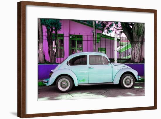 ¡Viva Mexico! Collection - "Summer Blue Car" VW Beetle-Philippe Hugonnard-Framed Photographic Print