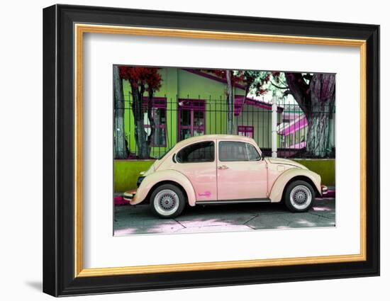 ¡Viva Mexico! Collection - "Summer Salmon Car" VW Beetle-Philippe Hugonnard-Framed Photographic Print