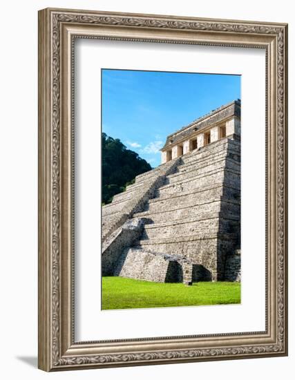 ¡Viva Mexico! Collection - Temple of Inscriptions at Mayan archaelogical site - Palenque-Philippe Hugonnard-Framed Photographic Print