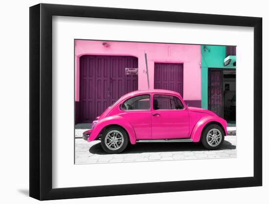 ¡Viva Mexico! Collection - The Deep Pink Beetle Car-Philippe Hugonnard-Framed Photographic Print