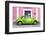 ¡Viva Mexico! Collection - The Kelly Green VW Beetle Car with Light Pink Street Wall-Philippe Hugonnard-Framed Photographic Print