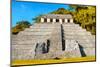 ¡Viva Mexico! Collection - The Mayan Temple of Inscriptions with Fall Colors - Palenque-Philippe Hugonnard-Mounted Photographic Print