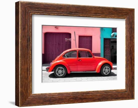 ¡Viva Mexico! Collection - The Red Beetle Car-Philippe Hugonnard-Framed Photographic Print