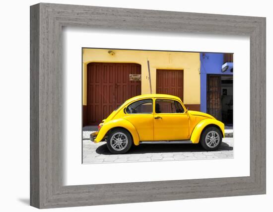 ¡Viva Mexico! Collection - The Yellow Beetle Car-Philippe Hugonnard-Framed Photographic Print