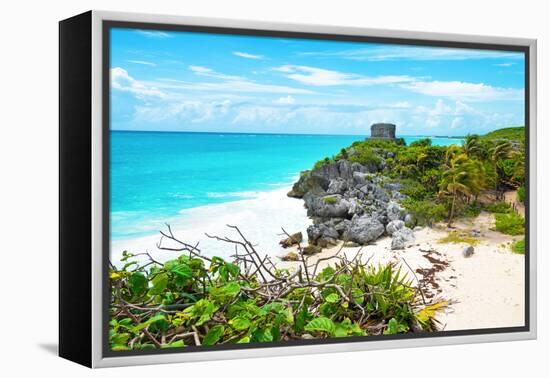 ¡Viva Mexico! Collection - Tulum Ruins along Caribbean Coastline IV-Philippe Hugonnard-Framed Premier Image Canvas