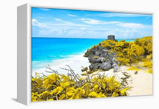 ¡Viva Mexico! Collection - Tulum Ruins along Caribbean Coastline V-Philippe Hugonnard-Framed Premier Image Canvas