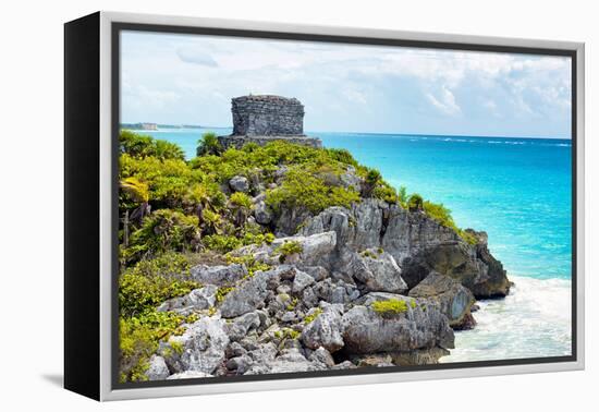 ¡Viva Mexico! Collection - Tulum Ruins along Caribbean Coastline - Yucatan-Philippe Hugonnard-Framed Premier Image Canvas