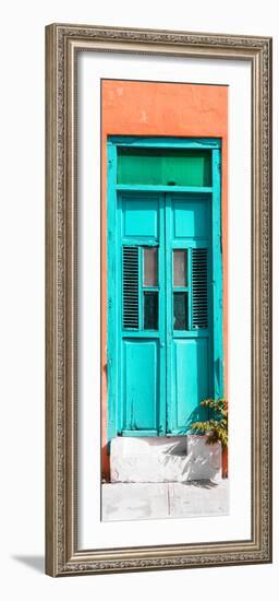 ¡Viva Mexico! Collection - Turquoise Window and Coral Wall-Philippe Hugonnard-Framed Premium Photographic Print