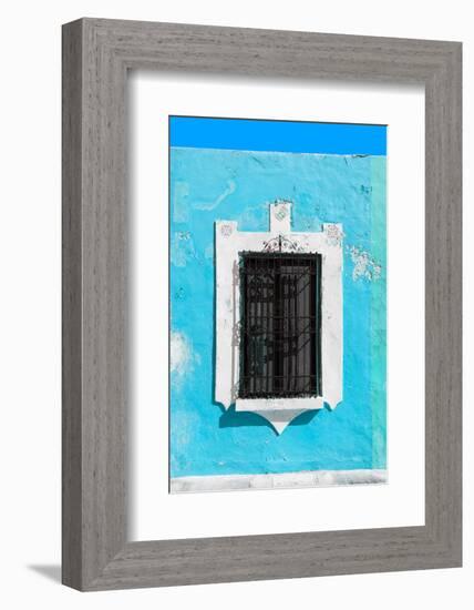 ¡Viva Mexico! Collection - Turquoise Window - Campeche-Philippe Hugonnard-Framed Photographic Print