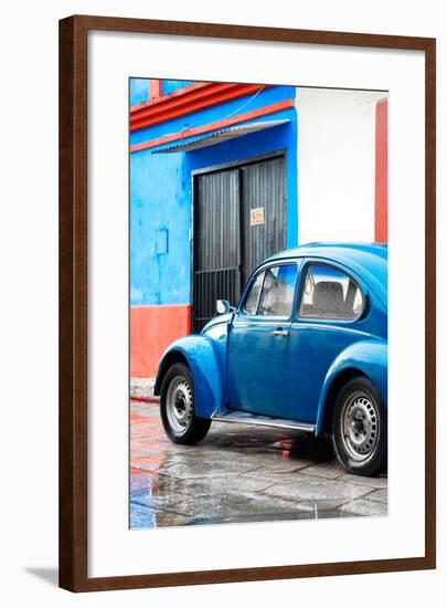 ¡Viva Mexico! Collection - VW Beetle Car and Blue Wall-Philippe Hugonnard-Framed Photographic Print