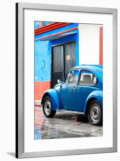 ¡Viva Mexico! Collection - VW Beetle Car and Blue Wall-Philippe Hugonnard-Framed Photographic Print