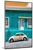 ¡Viva Mexico! Collection - VW Beetle Car and Coral green Wall-Philippe Hugonnard-Mounted Photographic Print