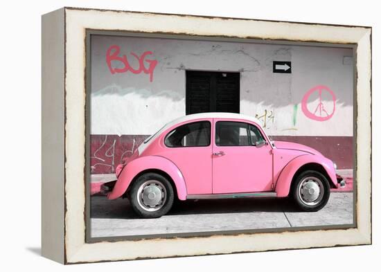 ¡Viva Mexico! Collection - VW Beetle Car and Light Pink Graffiti-Philippe Hugonnard-Framed Premier Image Canvas