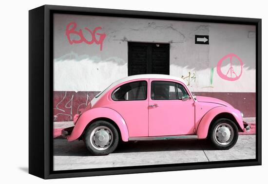 ¡Viva Mexico! Collection - VW Beetle Car and Light Pink Graffiti-Philippe Hugonnard-Framed Premier Image Canvas