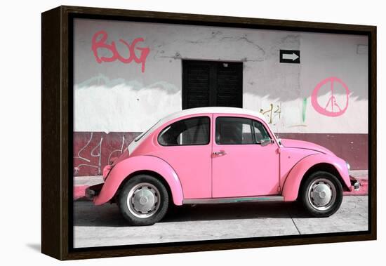 ¡Viva Mexico! Collection - VW Beetle Car and Light Pink Graffiti-Philippe Hugonnard-Framed Premier Image Canvas