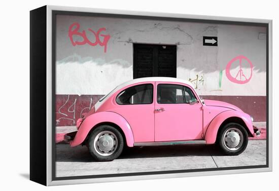 ¡Viva Mexico! Collection - VW Beetle Car and Light Pink Graffiti-Philippe Hugonnard-Framed Premier Image Canvas