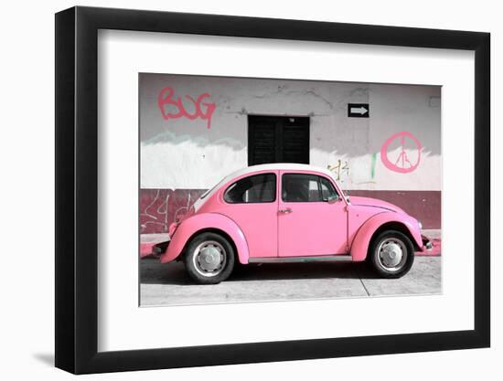 ¡Viva Mexico! Collection - VW Beetle Car and Light Pink Graffiti-Philippe Hugonnard-Framed Photographic Print