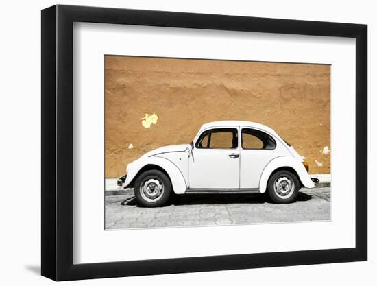 ¡Viva Mexico! Collection - White VW Beetle Car and Caramel Street Wall-Philippe Hugonnard-Framed Photographic Print