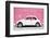 ¡Viva Mexico! Collection - White VW Beetle Car and Light Pink Street Wall-Philippe Hugonnard-Framed Photographic Print