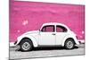 ¡Viva Mexico! Collection - White VW Beetle Car and Pink Street Wall-Philippe Hugonnard-Mounted Premium Photographic Print