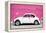 ¡Viva Mexico! Collection - White VW Beetle Car and Pink Street Wall-Philippe Hugonnard-Framed Premier Image Canvas