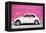 ¡Viva Mexico! Collection - White VW Beetle Car and Pink Street Wall-Philippe Hugonnard-Framed Premier Image Canvas