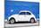 ¡Viva Mexico! Collection - White VW Beetle Car and Royal Blue Street Wall-Philippe Hugonnard-Mounted Photographic Print