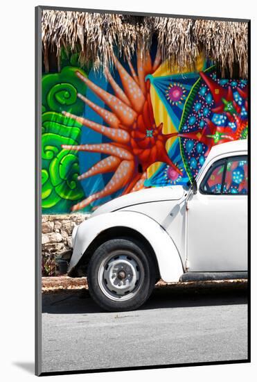 ¡Viva Mexico! Collection - White VW Beetle Car in Cancun II-Philippe Hugonnard-Mounted Photographic Print