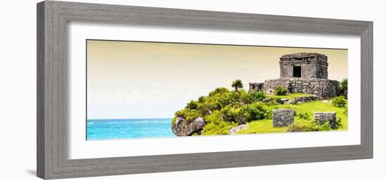 ¡Viva Mexico! Panoramic Collection - Ancient Mayan Fortress in Riviera Maya - Tulum III-Philippe Hugonnard-Framed Photographic Print