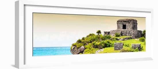 ¡Viva Mexico! Panoramic Collection - Ancient Mayan Fortress in Riviera Maya - Tulum III-Philippe Hugonnard-Framed Photographic Print