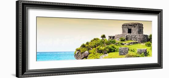 ¡Viva Mexico! Panoramic Collection - Ancient Mayan Fortress in Riviera Maya - Tulum III-Philippe Hugonnard-Framed Photographic Print