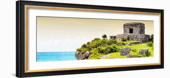 ¡Viva Mexico! Panoramic Collection - Ancient Mayan Fortress in Riviera Maya - Tulum III-Philippe Hugonnard-Framed Photographic Print