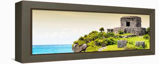 ¡Viva Mexico! Panoramic Collection - Ancient Mayan Fortress in Riviera Maya - Tulum III-Philippe Hugonnard-Framed Premier Image Canvas